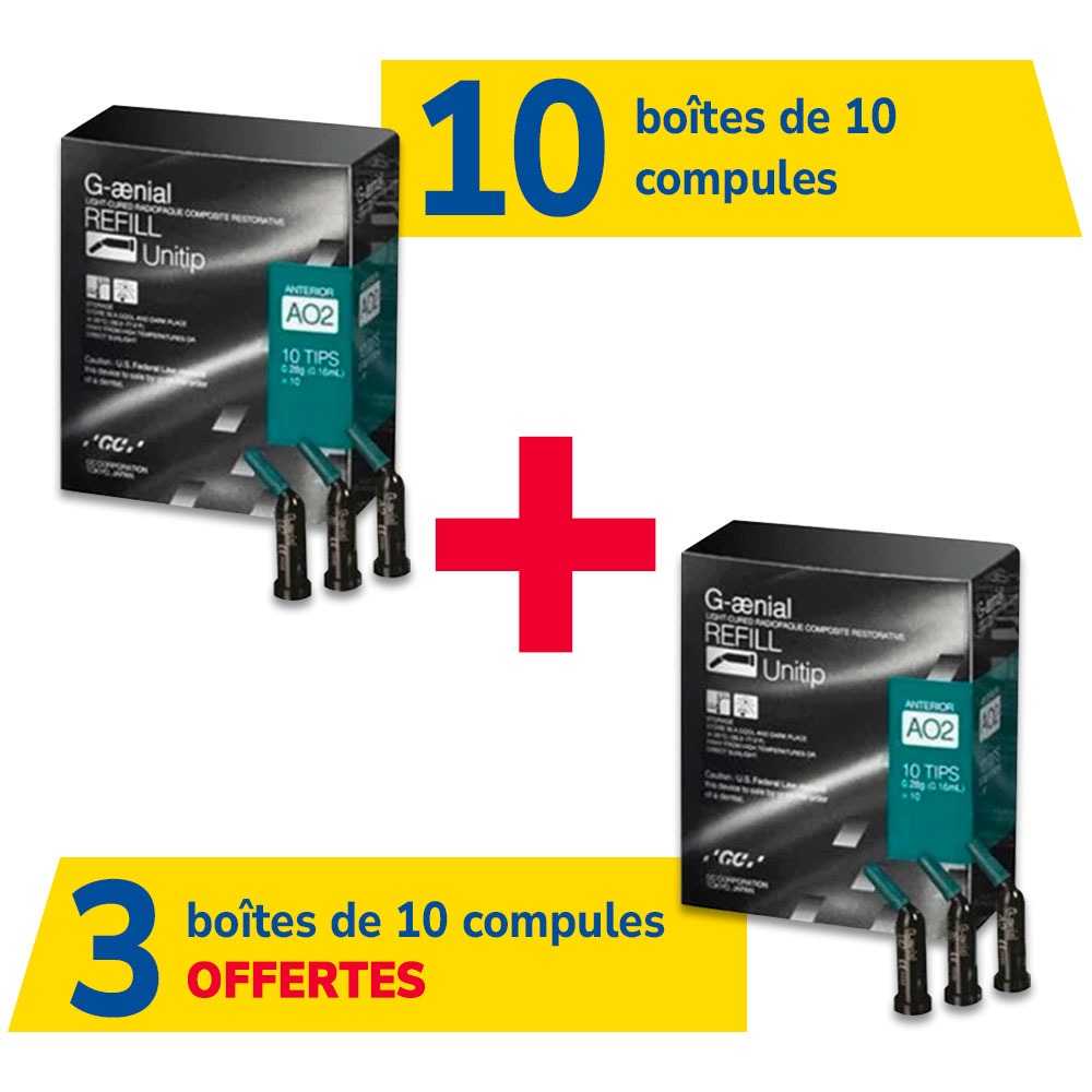10 boîtes de 10x0,16 ml compules G-aenial + 3 offertes