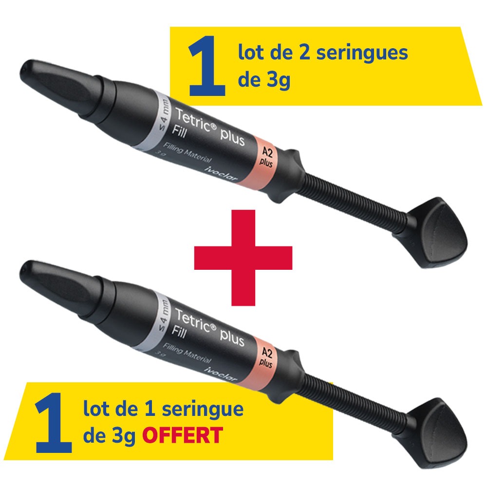 4 seringues de 3g Tetric Plus Fill + 1 offerte