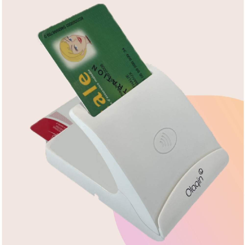 Lecteur de carte vitale - bifente et sans-contact