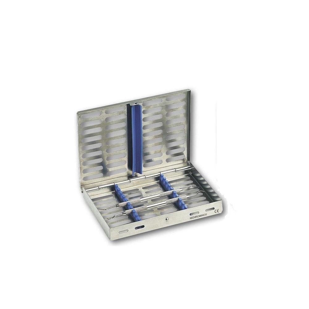 Cassette Inox 18x14 Bleu 10 Instruments  