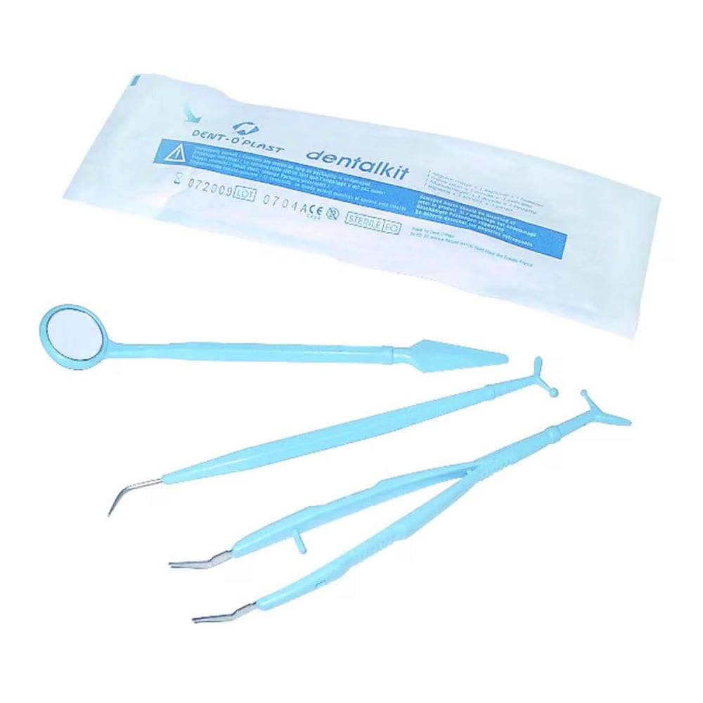 Dental-kit - boîte de 10 kits - sonde + miroir + precelle