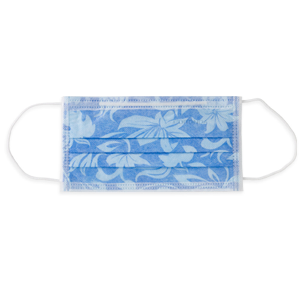 Masque Protection 3 - bleu ciel floral (50)