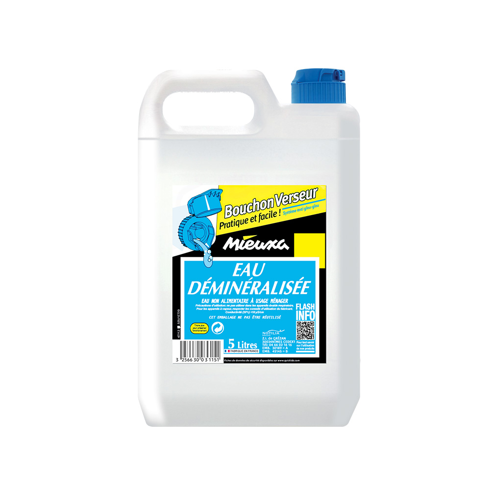 Eau déminéralisée - 4 bidons de 5L 