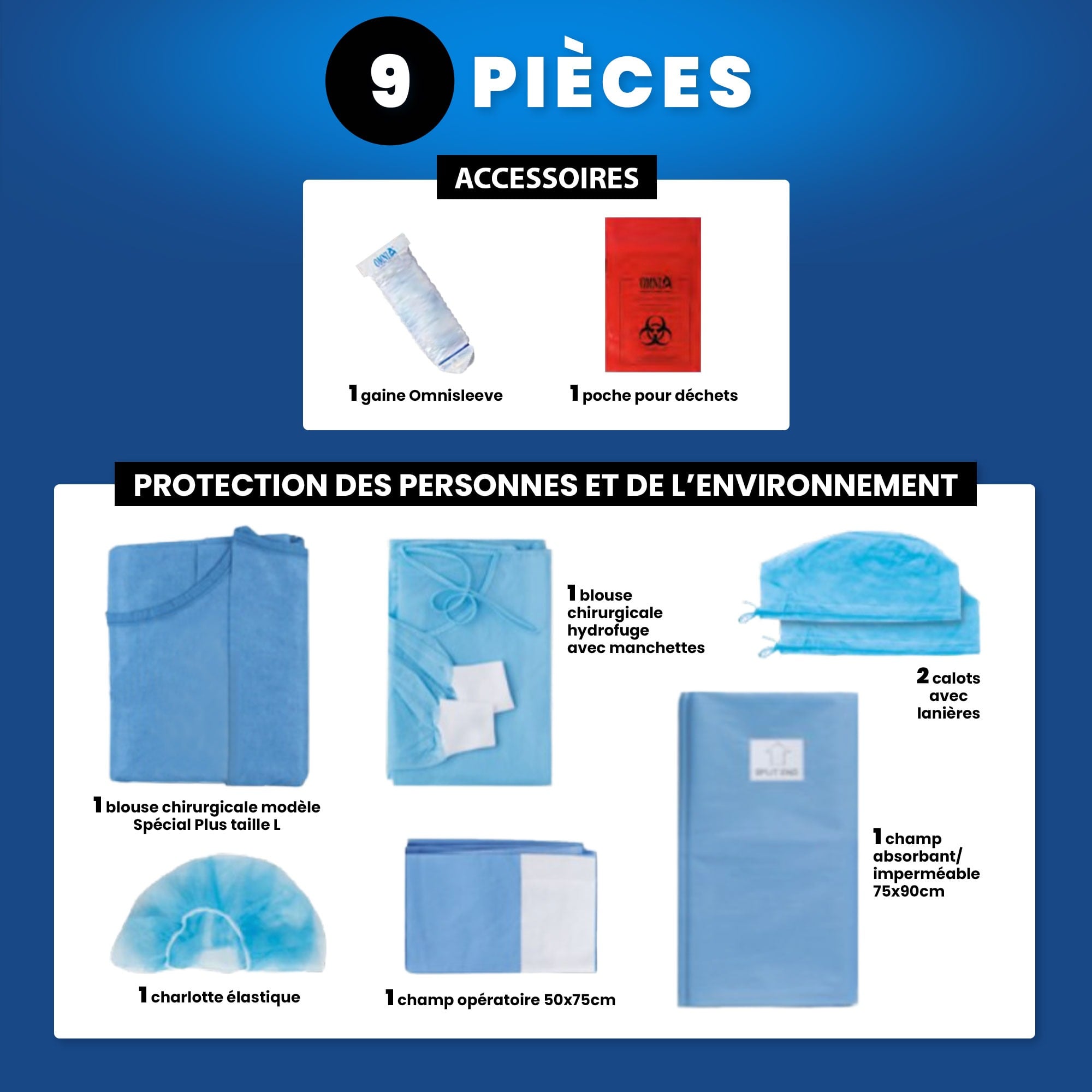 Set stérile d'Implantologie Basic - 9 pièces