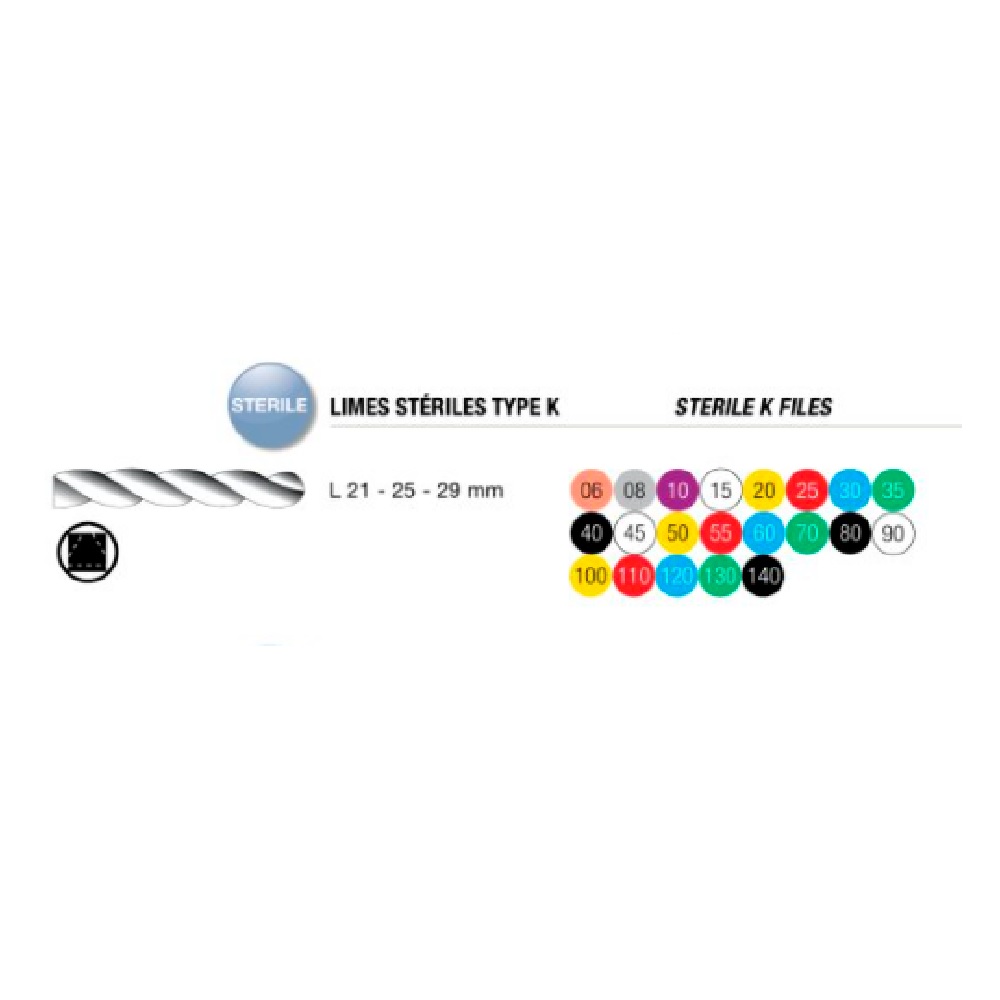 Limes stériles n°50 25mm (5)