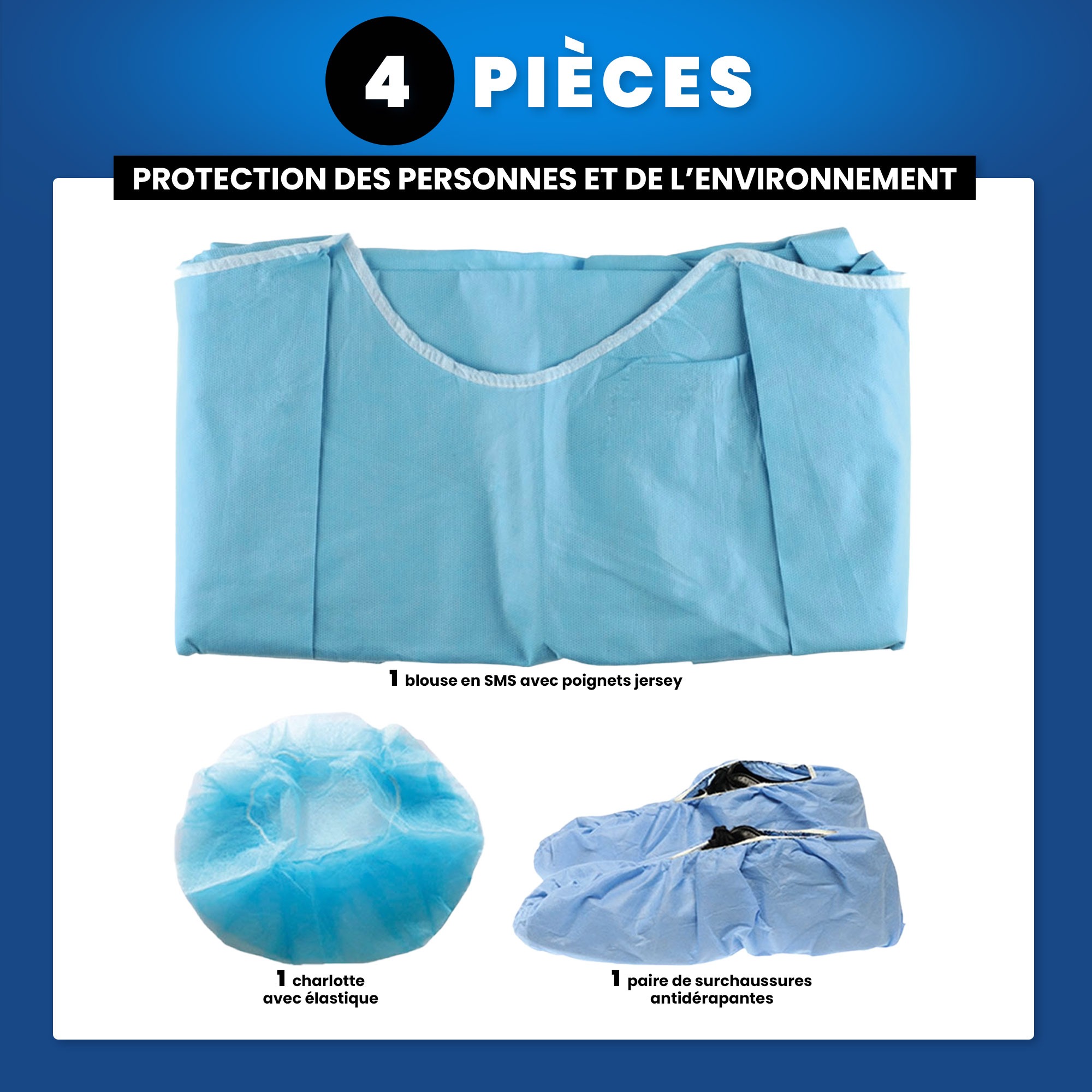 Mini kit stérile de Protection Patient - 4 pièces (lot de 10 kits)