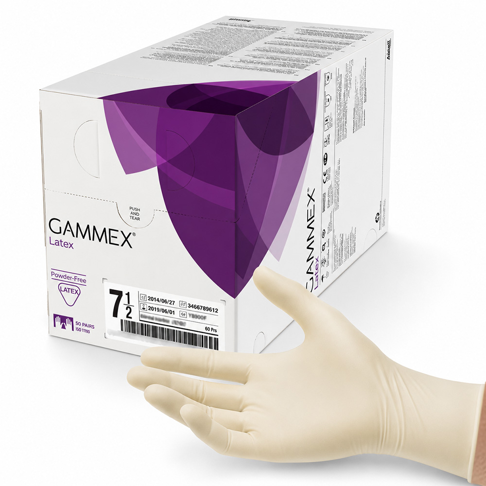 Gants stériles en latex sans poudre (50 paires)