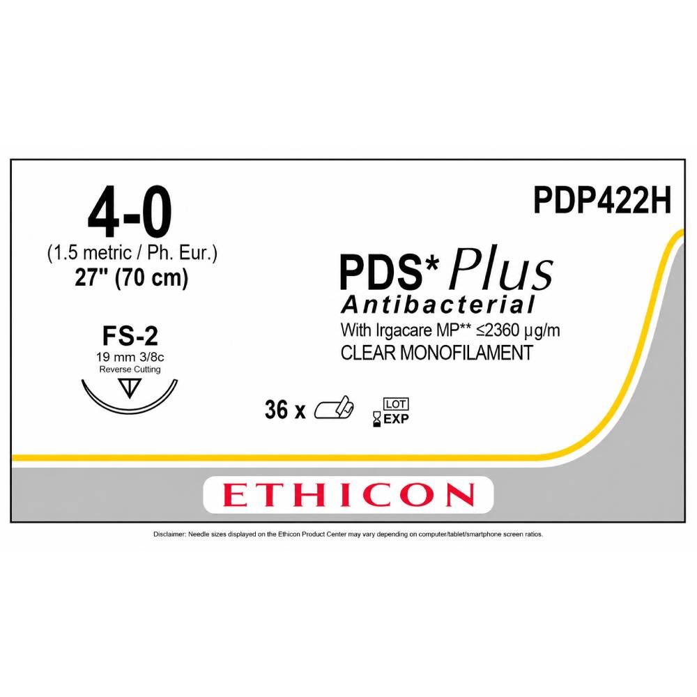 Fil de suture PDS Plus résorbable 4-0 / 70 cm - 19 mm (bte de 36)