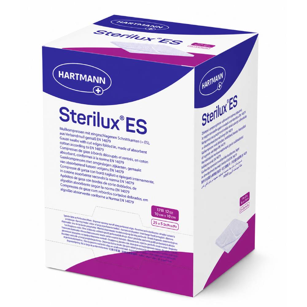  Compresses de gaze Sterilux - 10 × 10 cm - 12 plis