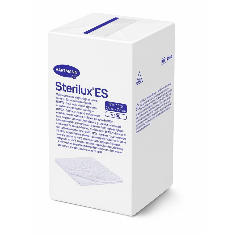 Compresses de gaze Sterilux - 7,5 × 7,5 cm - 12 plis