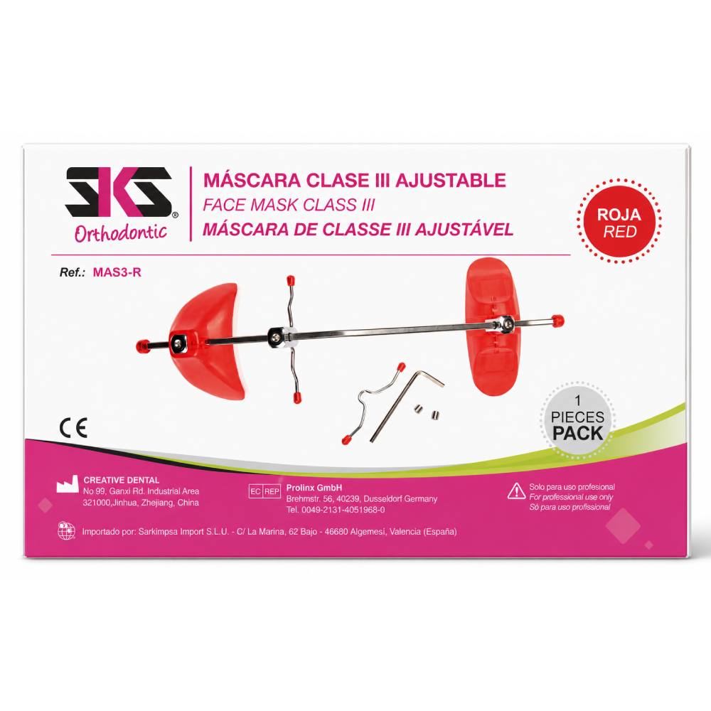 Masque facial - classe III - rouge