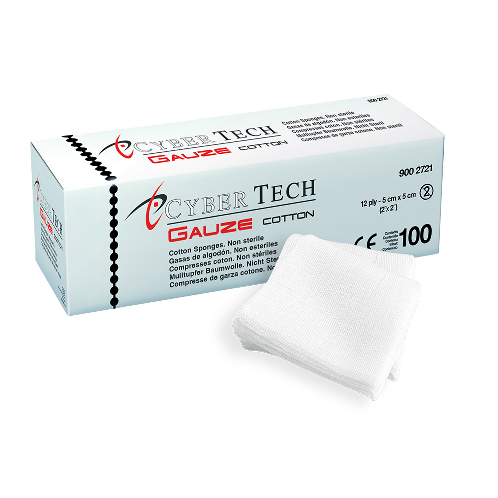 Compresses tissées non stériles 5 x 5 cm 12 plis - boîte de 100