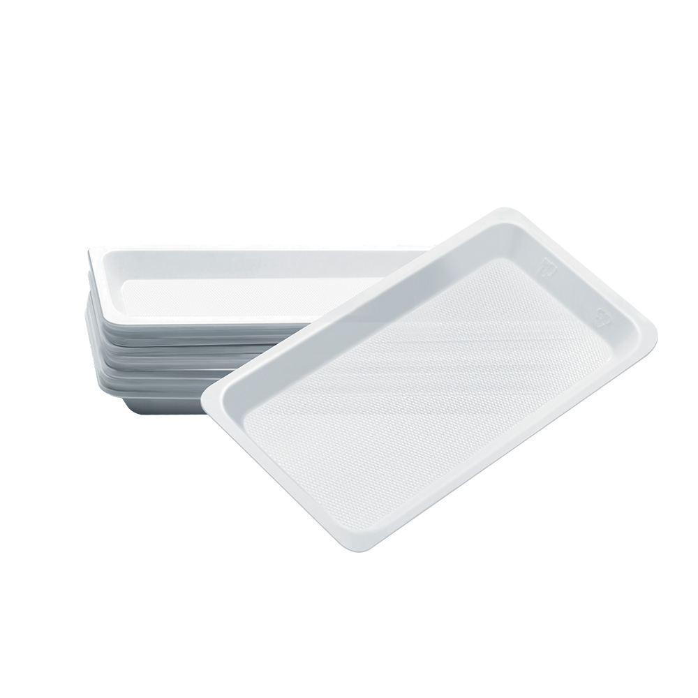 Lot de 400 plateaux jetables non compartimentés 28 x 18 cm