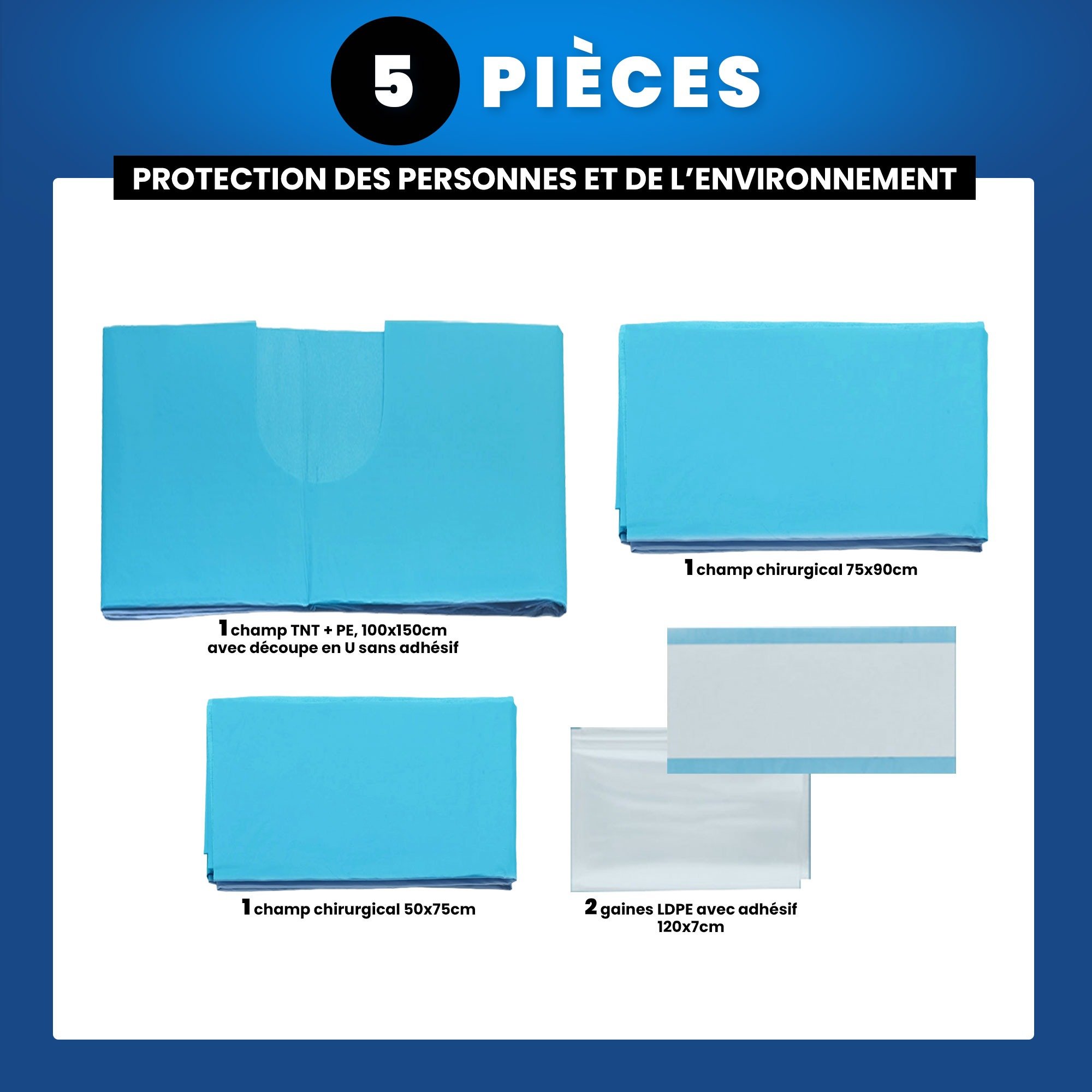 Set stérile de Protection Surfaces et Patient - Alle - 5 pièces