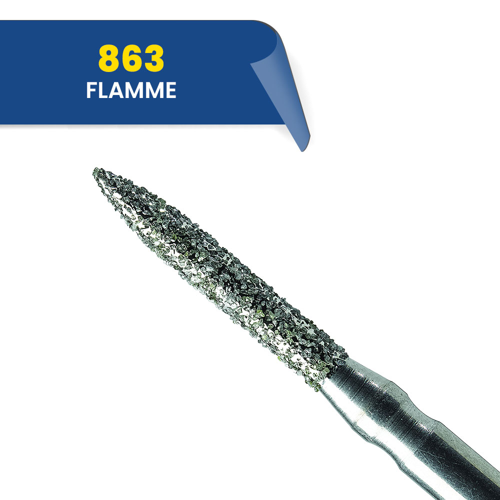 Fraise diamantée FG flamme - stérile - 863 - 314 012C (bte de 25)