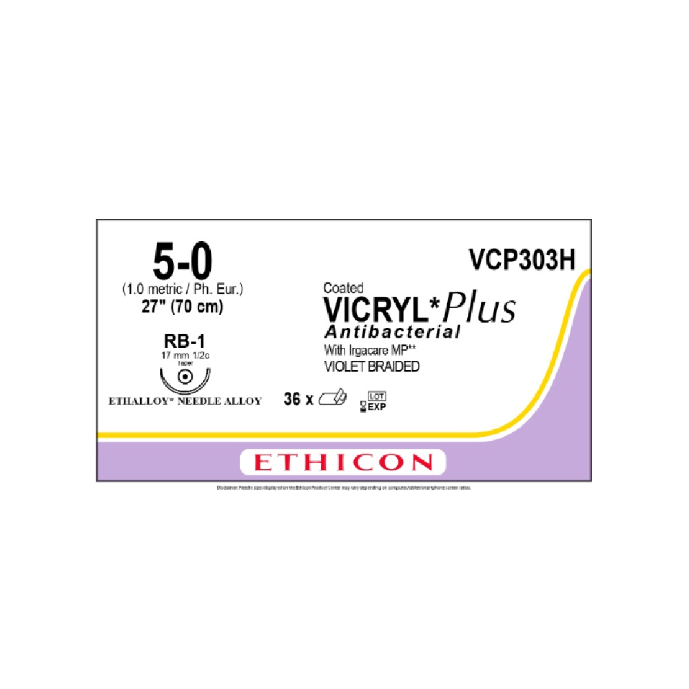 Fil Vicryl Plus violet 5/0 70 cm VCP33H (36)