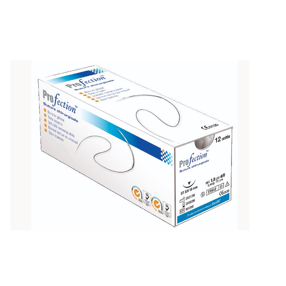 Sutures résorbables rapides 4/0 19mm
