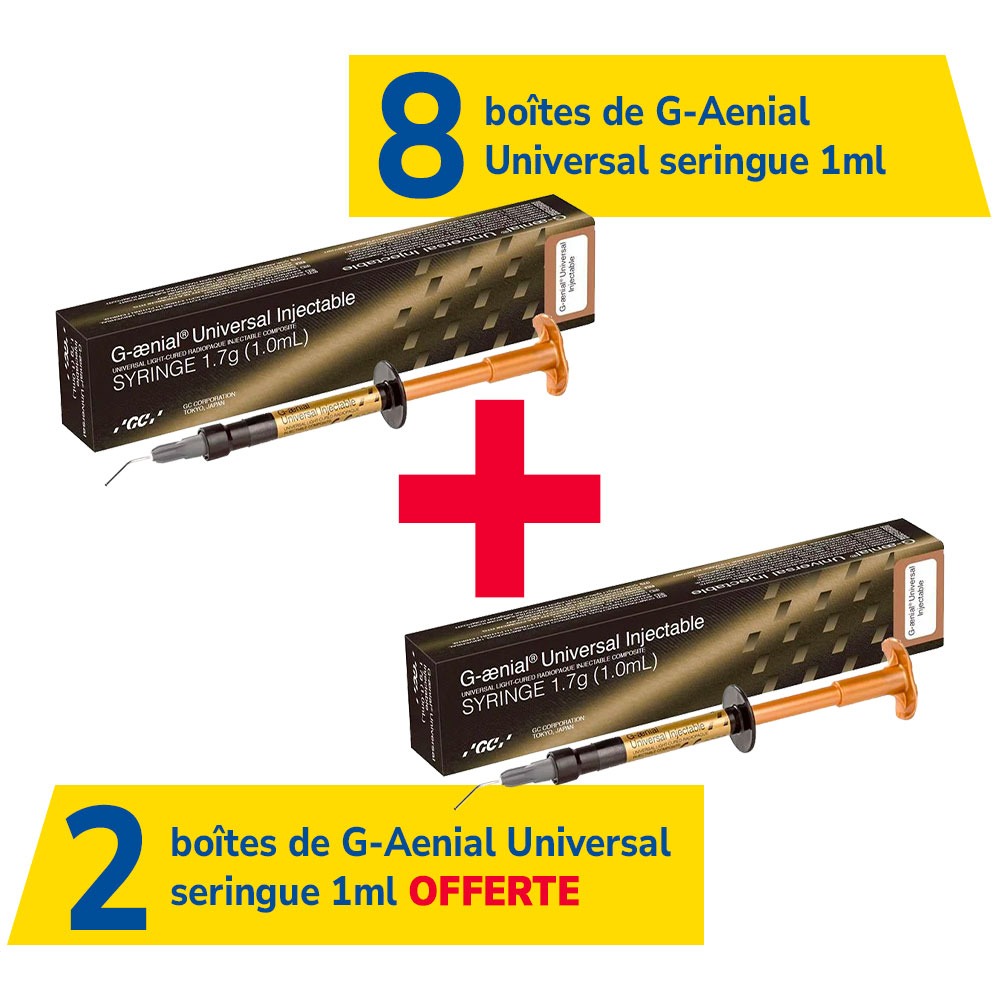8 seringues de 1,7g G-aenial Universal Injectable + 2 offertes