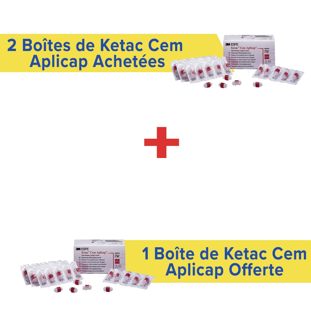 2 boîtes de 50 capsules 3M Ketac Cem Aplicap + 1 offerte