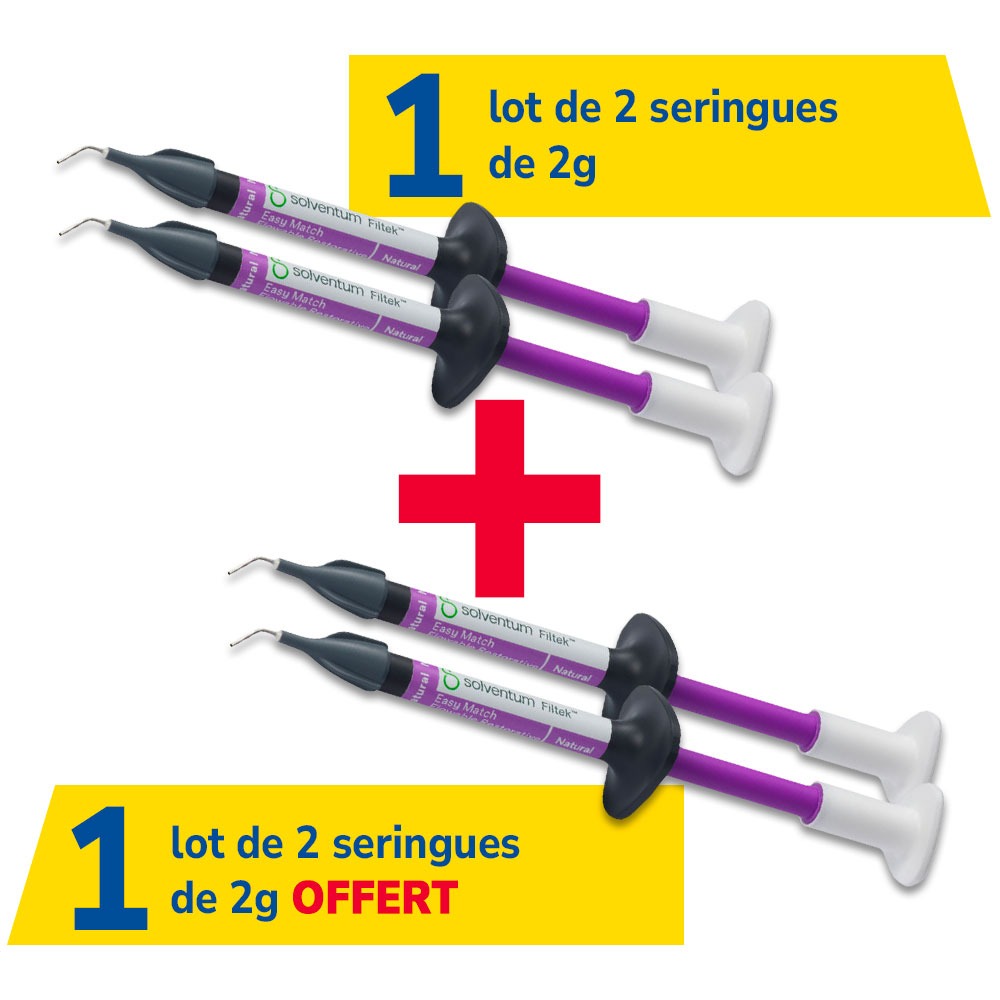 Lot de 2 seringues de 2g Filtek Easy Match Flow + 1 offert