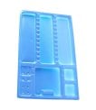Miniature Plateaux compartimentés - bleu clair -  28 x 18 cm  (400) 