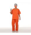 Miniature Pyjamas manches courtes non stériles orange - taille M - lot de 50 
