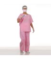 Miniature Pyjamas manches courtes non stériles roses- taille M - lot de 50 