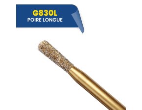 830L - Fraise diamantée poire longue (bte de 5)