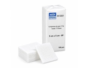 Compresses de gaze non tissées non stériles 8 plis 5 x 5 cm - paquet de 100