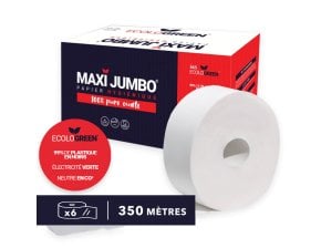 Papier toilette Maxi Jumbo 350m - 2 plis - blanc (6 Rouleaux)