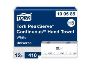 Essuie-mains continus 1 pli PeakServe H5 - 22.50 x 20.10 cm - lot de 12 x 410