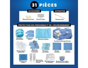 Kit stérile de Chirurgie Medikit S29 - 31 pièces (boîte de 5 kits)