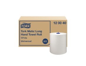 Essuie-mains blancs H1 Tork Matic 1 pli - carton de 6 rouleaux de 220 m