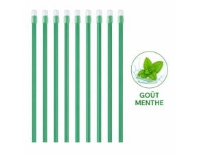 Pompes à salive menthe - embout fixe pliables - sachet de 100