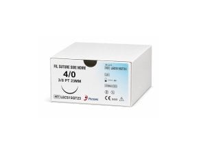 Fil Suture Soie Noire 4/0 3/8 Pt 23 Mm