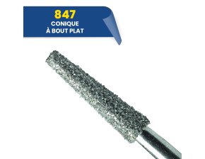 847 - Fraise diamantée FG conique bout plat (bte de 25)