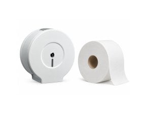 Distributeur papier hygiénique en métal blanc - l'unité