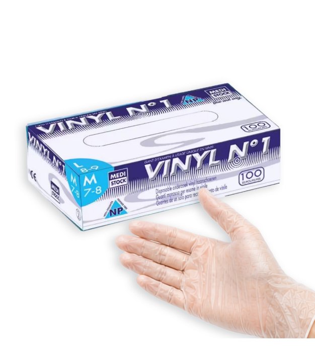 Gants vinyle sans poudre ambidextres MEDISTOCK - boîte de 100