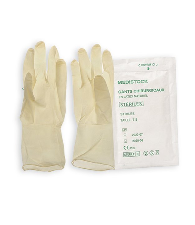 Gants chirurgicaux stériles non poudrés MEDISTOCK - boîte de 50 paires