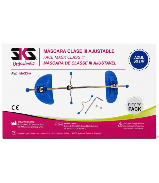 Masque facial - classe III - bleu