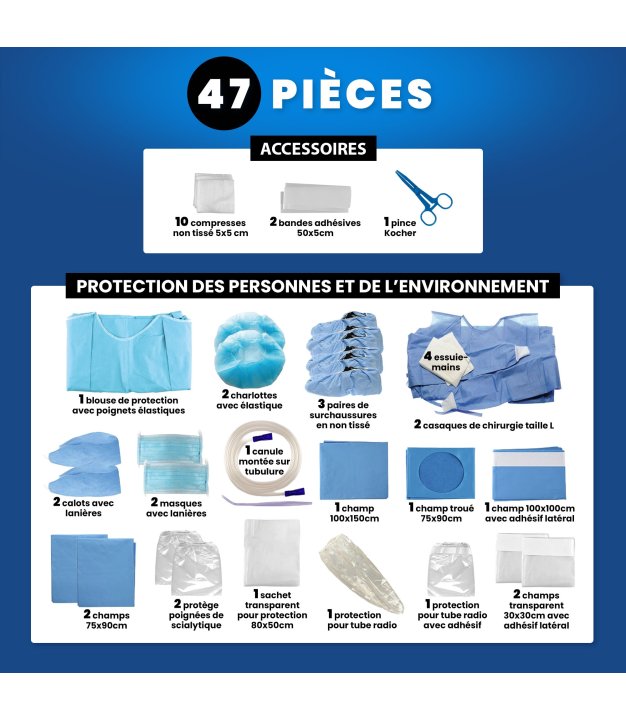 Kit stérile d'Implantologie Medikit Duo - 47 pièces