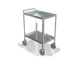 Chariot acier 2 plateaux 700*500 + poignée