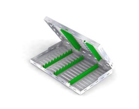 Cassette inox 28 x 18 mixte verte