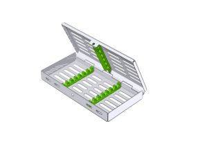 Cassette Inox 7 Instruments 18x9 Vert 