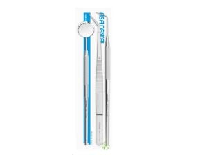 Kit d'examen avec sonde, miroir et précelle