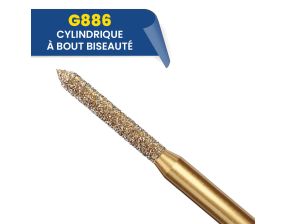 Fraises diamantées cylindrique à bout biseauté G886