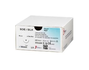 Fil de suture en soie noire - 3/0 3/8 PT  - 16mm