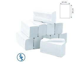 Essuie-mains pliés en M blancs 34x22 cm