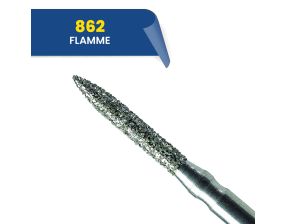 Fraise diamantée FG flamme - stérile - 862 (bte de 25)