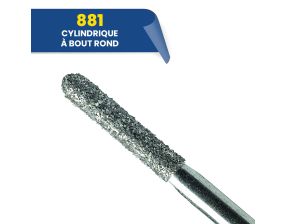 Fraise diamantée FG cylindrique bout rond - stérile - 881 - 314 012C (bte de 25)